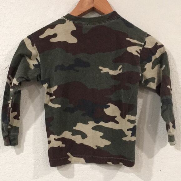 Simply‎ Basic Sz 4/5 Shirt Green Camo Long Sleeve Jersey Tee 100% Cotton - Picture 3 of 9